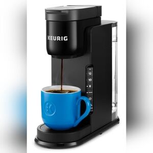 NEW Keurig Black Brewer with Bright Blue Cup